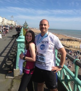 Charlotte and Justin at the marathon's end