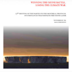 Front cover of our report entitled The Montreal Protocol in 2011: Winning the ozone battle, losing the climate war