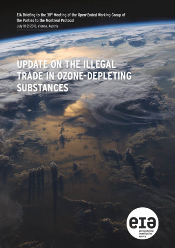 Front cover of our Briefing Document for the 38th Meeting of the Open-Ended Working Group of the Parties to the Montreal Protocol