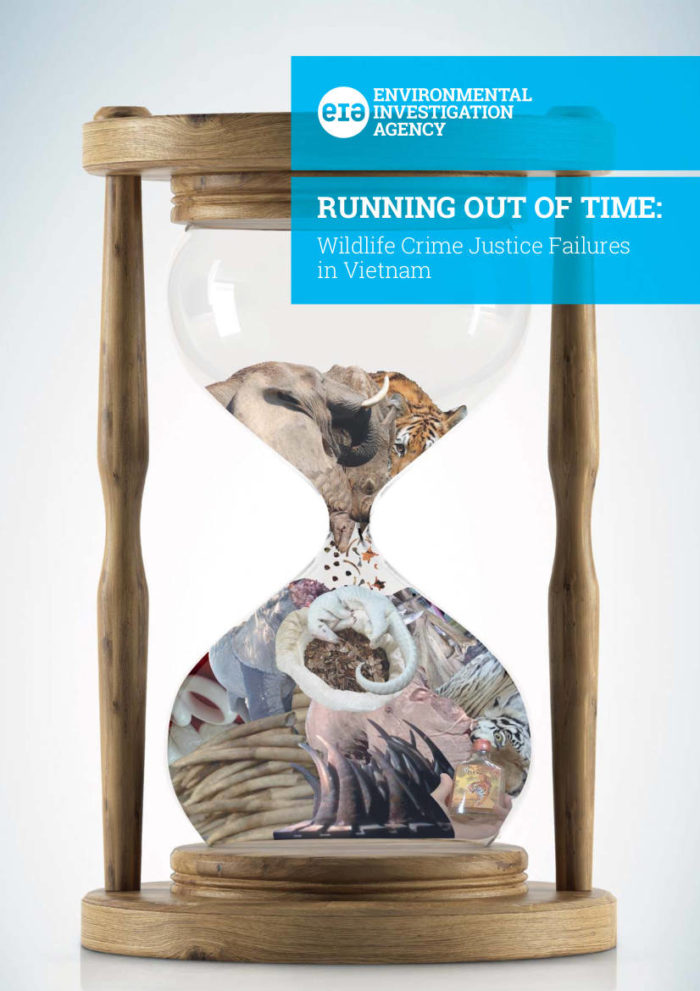 Front cover of our report entitled Running out of Time: Wildlife Crime Justice Failures in Vietnam