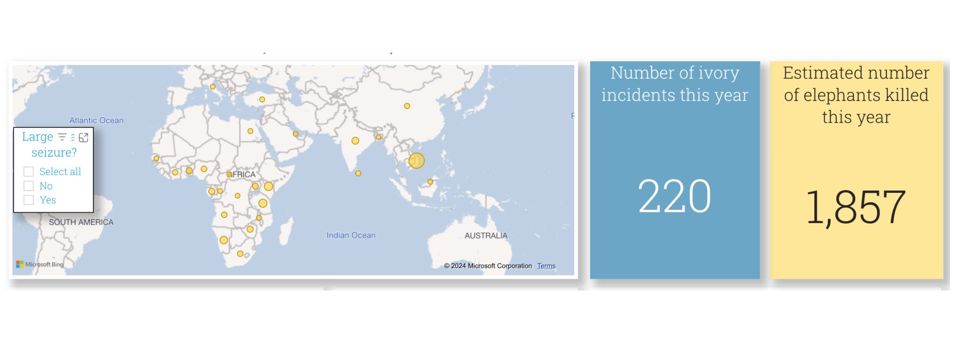 Ivory data in the Global Environmental Crime Tracker