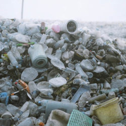 A large pile of plastic waste
