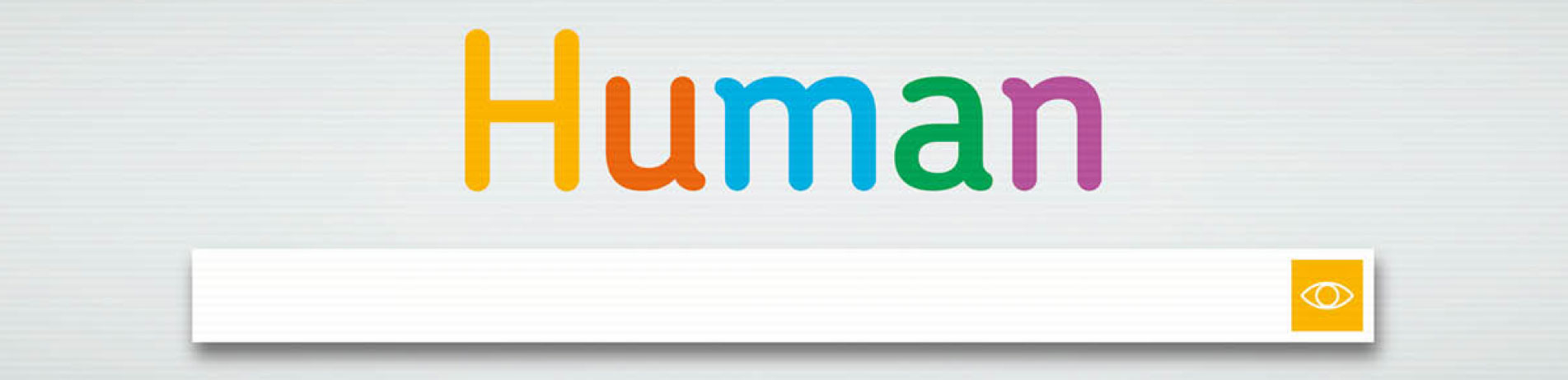 Human logo and searchbar