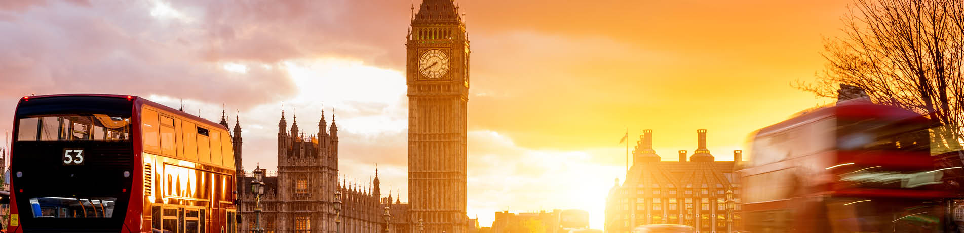 UK parliament at sunset