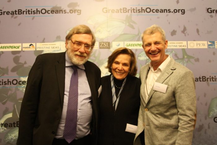 Sylvia Earl with the Rt Hon Sir John Randall MP and Paul Rose at the launch of the Great British Oceans campaign (c) EIA